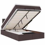 vidaXL Bett Ottoman-Bett mit Matratze & LEDs Dunkelbraun 120x190 cm Stoff