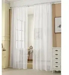 Woltu Gardine (2 St), Kr&auml;uselband, halbtransparent, 2er-Set mit Kr&auml;uselband...