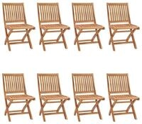 vidaXL Gartenstuhl, Klappbare Gartenst&uuml;hle mit Kissen 8 Stk. Massivholz Teak