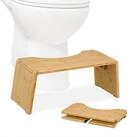 relaxdays Badhocker Klappbarer Toilettenhocker aus Bambus