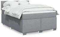 vidaXL Boxspringbett, Boxspringbett mit Matratze Hellgrau 140x190 cm Stoff