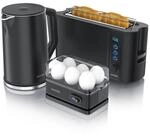 Arendo Fr&uuml;hst&uuml;cks-Set (3-tlg), Wasserkocher 1,5l, 2-Scheiben Toaster, 6er