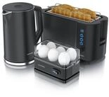 Arendo Fr&uuml;hst&uuml;cks-Set (3-tlg), Wasserkocher 1,5l, 4-Scheiben Toaster, 6er