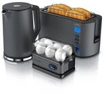 Arendo Fr&uuml;hst&uuml;cks-Set (3-tlg), Wasserkocher 1,5l, 4-Scheiben Toaster, 6er