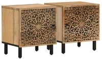 vidaXL Nachtkommode, Nachttische 2 Stk. 40x33x46 cm Massivholz Mango