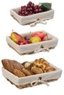 relaxdays Brotkorb 3er Set Brotkorb mit Stoffeinsatz, Pflanzenfaser, (3-tlg)