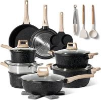 Just Perfecto Kochtopf Just Perfecto 21-teiliges Granit-Kochgeschirr-Set...