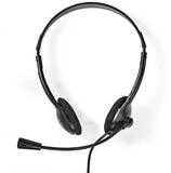 Nedis CHSTU110BK PC-Headset (USB-C, USB-A Adapter, klappbares Mikrofon f&uuml;r