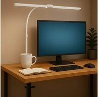 LUXULA LED Schreibtischlampe 80cm dimmbare Doppelkopf Klemmleuchte, LED,...