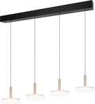 TRIO Leuchten LED Pendelleuchte CELESTE dimmbare LED H&auml;ngelampe aus Metall und Glas,