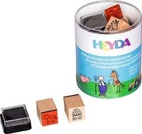 Heyda Stempel HEYDA 204888488 Stempel-Set Pferdchen & Bauernhof Holz
