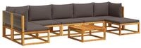 vidaXL Loungesofa 8-tlg. Gartensofa-Set mit Kissen Holz & Seil, 1 Teile