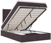 vidaXL Bett Ottoman-Bett mit Matratze & LEDs Dunkelbraun 120x190 cm Stoff braun