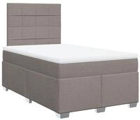 vidaXL Bett Boxspringbett mit Matratze Taupe 120x200 cm Stoff
