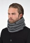 Blend Loop BHChivi, Schal aus Grobstrick grau
