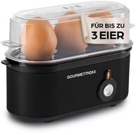 GOURMETmaxx Eierkocher f&uuml;r 3 Eier 210W schwarz, 210 W, mit Messbecher & Eierstecher