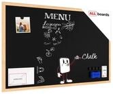 ALLboards Tafel Schwarze Magnetische Kreidetafel Naturholzrahmen Schreibtafel