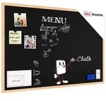 ALLboards Tafel Schwarze Magnetische Kreidetafel Naturholzrahmen Schreibtafel 60 cm x
