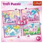 Trefl Puzzle Puzzle Einh&ouml;rner und Magie 4in1 (35,48,54,70 Teile), Puzzleteile