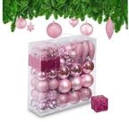 relaxdays Weihnachtsbaumkugel Weihnachtskugeln im 110er Set, Rosa