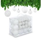 relaxdays Weihnachtsbaumkugel Weihnachtskugeln im 50er Set (50 St), wei&szlig;