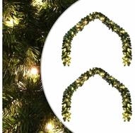 vidaXL Christbaumschmuck Weihnachtsgirlande mit 600 LEDs 2 pcs Gr&uuml;n PVC (2-tlg)