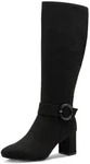 MARCO TOZZI Stiefel, Blockabsatz, Businessstiefel, Langschaftstiefel mit Zierschnalle