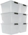 PROREGAL&reg; Aufbewahrungsbox mit Deckel 30-60 Liter Kunststoff Transparent...