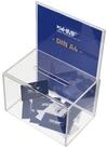 HMF Geldkassette Acryl Spendenbox 4691, Box mit DIN A4 Blatteinschub 22 x 15 x...
