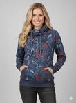 Kapuzensweatshirt RAGWEAR "GRIPY FLOWERS O" Gr. XS, blau (navy), Sweatshirts, Damen,