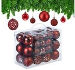 relaxdays Weihnachtsbaumkugel Weihnachtskugeln im 50er Set (50 St), rot
