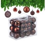 relaxdays Weihnachtsbaumkugel Weihnachtskugeln im 50er Set (50 St), braun
