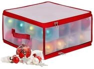 relaxdays Aufbewahrungsbox Weihnachtskugel Aufbewahrungsbox, rot, M