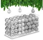 relaxdays Weihnachtsbaumkugel Weihnachtskugeln im 96er Set, silber