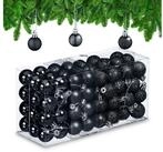 relaxdays Weihnachtsbaumkugel Weihnachtskugeln im 96er Set, schwarz