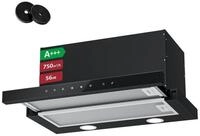 Levivo Flachschirmhaube A+++ Dunstabzugshaube 60cm Umluft & Abluft mit 750 m&sup3;/h