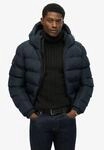 Steppjacke SUPERDRY "HOODED SPORTS PUFFER JACKET", Herren, Gr. S, blau (eclipse navy,