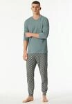Schlafanzug SCHIESSER "Casual Essentials", Herren, Gr. 48, blau (709, mineral),