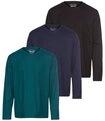 Man's World Langarmshirt neue Farbe ! (3er-Pack) Langarm, unifarben, aus Baumwolle,