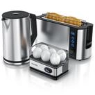 Arendo Fr&uuml;hst&uuml;cks-Set (3-tlg), Wasserkocher 1,5l, 2-Scheiben Toaster, 6er
