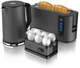 Arendo Fr&uuml;hst&uuml;cks-Set (3-tlg), Edelstahl Wasserkocher 1,5l, Langschlitz Toaster,
