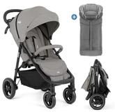 Joie Kinder-Buggy Litetrax - Pebble, Sportwagen mit Fu&szlig;sack, Liegefunktion &