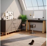 Vicco Kommode Nautica, Anthrazit/Buche, 138 x 82 cm (1 St)