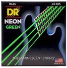 DR Saiten, NGB-45 Hi-Def Neon Green K3 Coated Bass Guitar Strings Medium 45-105