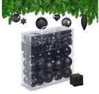 relaxdays Weihnachtsbaumkugel Weihnachtskugeln im 110er Set, schwarz