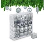 relaxdays Weihnachtsbaumkugel Weihnachtskugeln im 110er Set, silber