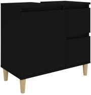 vidaXL Badkommode, Badschrank Schwarz 65x33x60 cm Holzwerkstoff