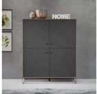 trendteam Highboard, Schrank Wohnzimmerschrank Kommode Braun/Grau 123x136x40cm