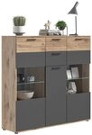 xonox.home Highboard, Nox Oak Nachbildung Basalt Grau Modern 140x134x37 cm