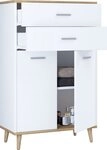 VCM Kommode Lindas B. 60 x T. 28 x H. 97 cm, Holz Kommode, Sideboard mit 2...